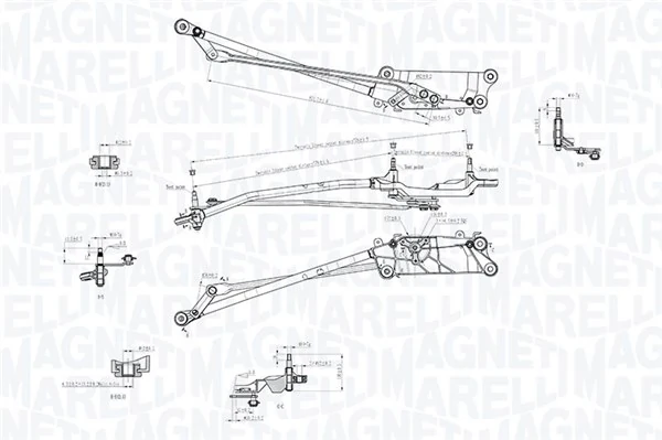  Trapézio de limpador pára-brisas Volkswagen Touareg I SUV (7LA, 7L6, 7L7) (2002 - 2010) I