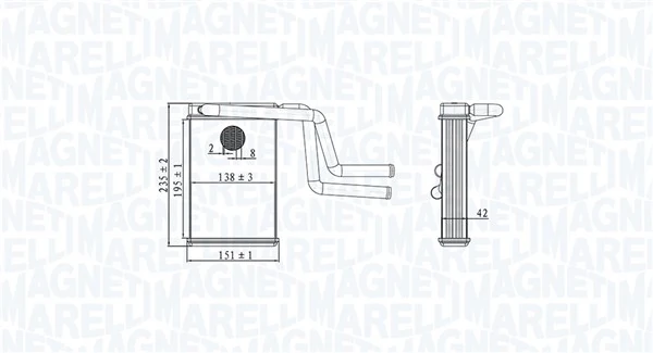  Radiador de forno (de aquecedor) Ford Ranger pick-up (EQ) (2002 - 2006) 