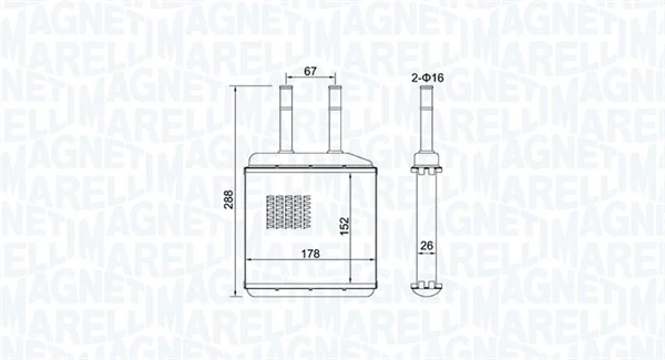Radiador de forno (de aquecedor) BR420 Magneti Marelli