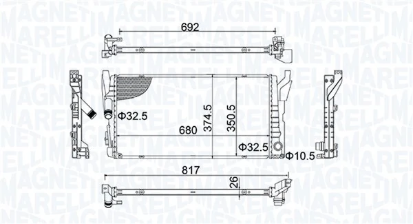 Radiador de esfriamento de motor para Mini Cooper F55