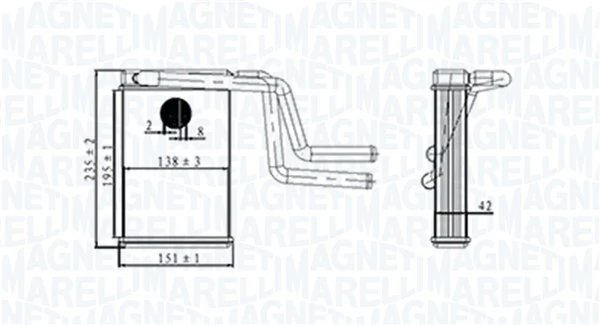 Radiador de forno (de aquecedor) para Ford Ranger EQ