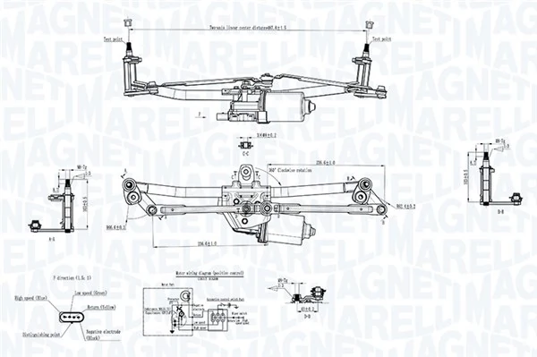 064351747010 Magneti Marelli Motor de limpador pára-brisas do pára-brisas