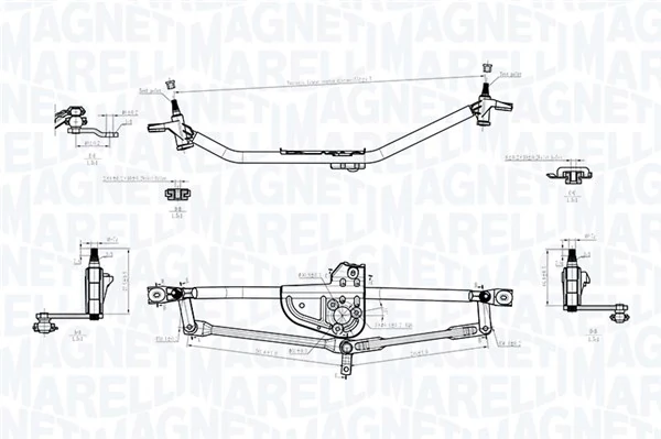 Trapézio de limpador pára-brisas para Volkswagen Passat B5 3B3