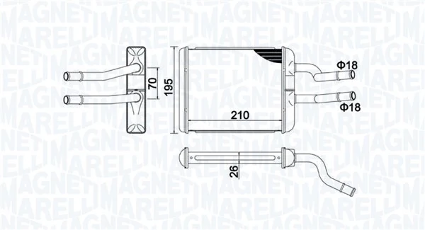 Radiador de forno (de aquecedor) para Alfa Romeo GT 937