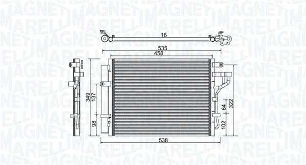 Radiador de aparelho de ar condicionado para Fiat Brava 182