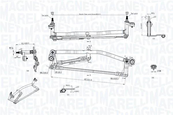  Trapézio de limpador pára-brisas Skoda SuperB II carrinha (3T5) (2009 - 2015) II