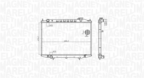 350213183500 Magneti Marelli Radiador de esfriamento de motor