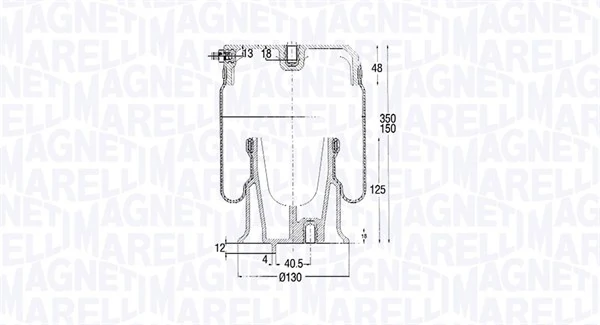 030607020185 Magneti Marelli Coxim pneumático (suspensão de lâminas pneumática) do eixo