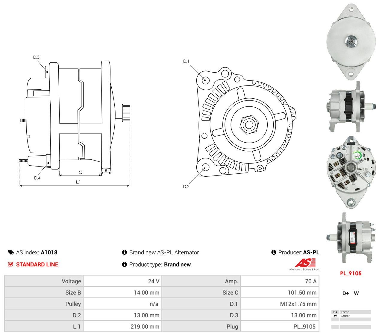 Gerador As-pl A1018 preço, a partir de 231,36 USD