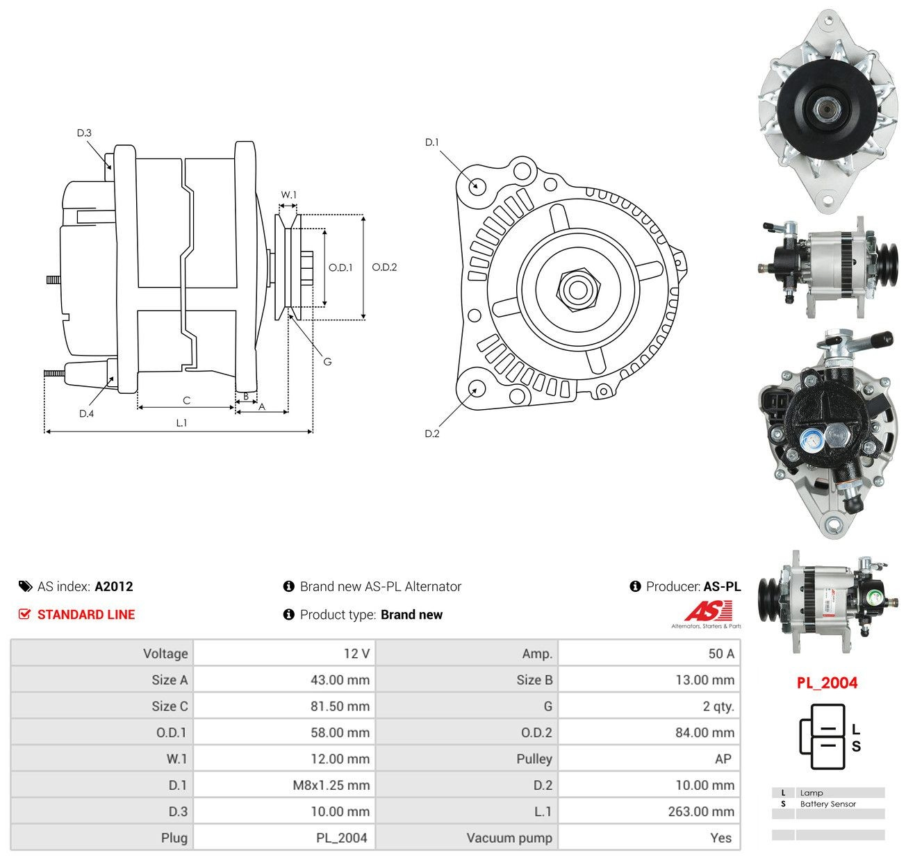 Gerador As-pl A2012 preço, a partir de 241,35 USD