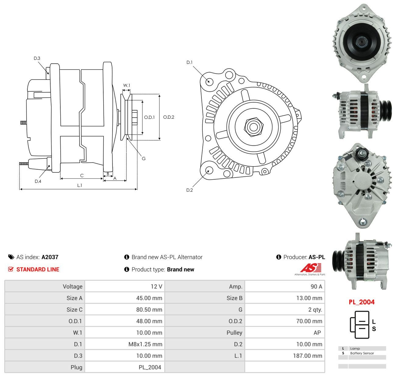 Gerador A2037 As-pl