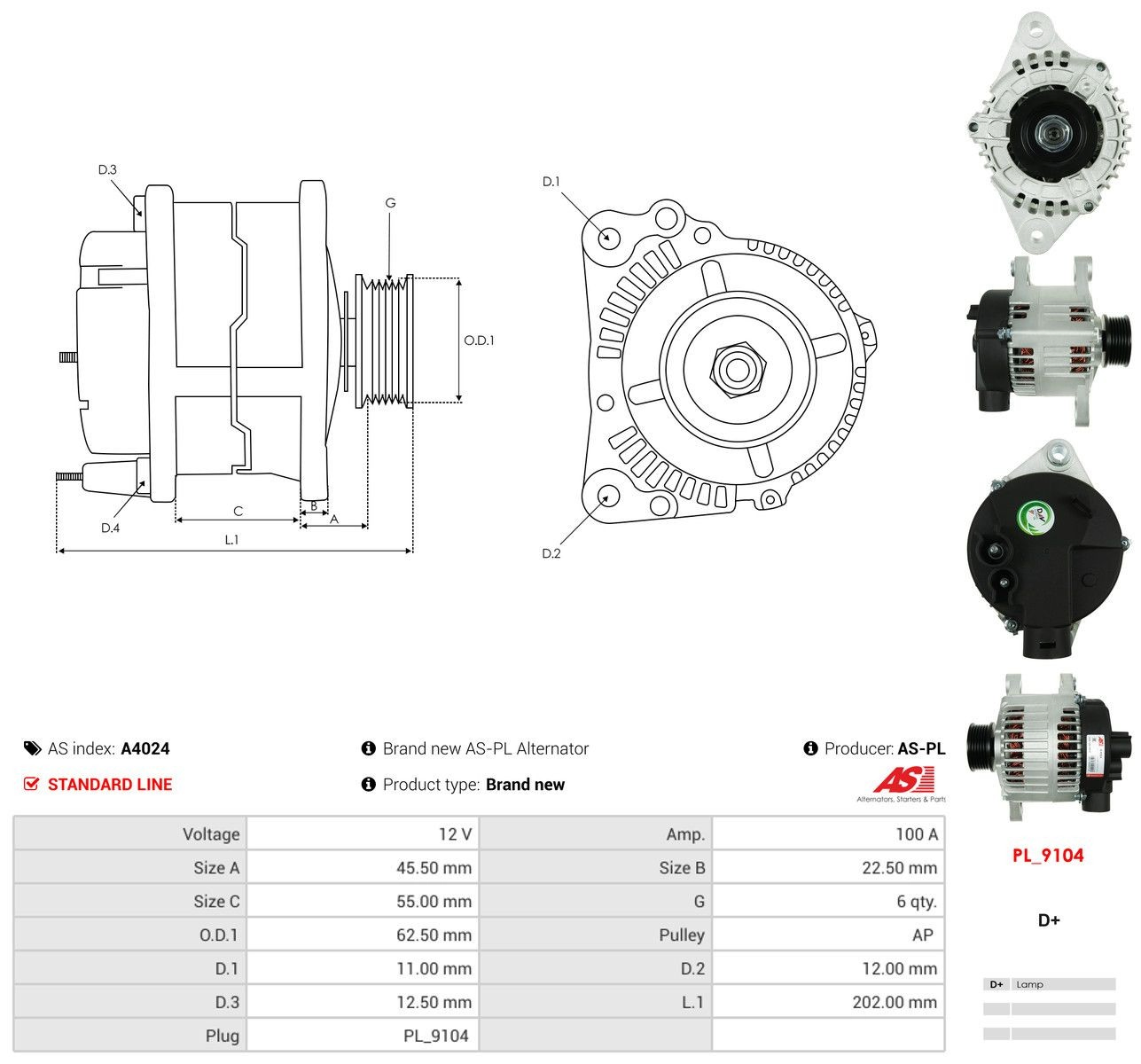 Gerador As-pl A4024 preço, a partir de 69,52 USD