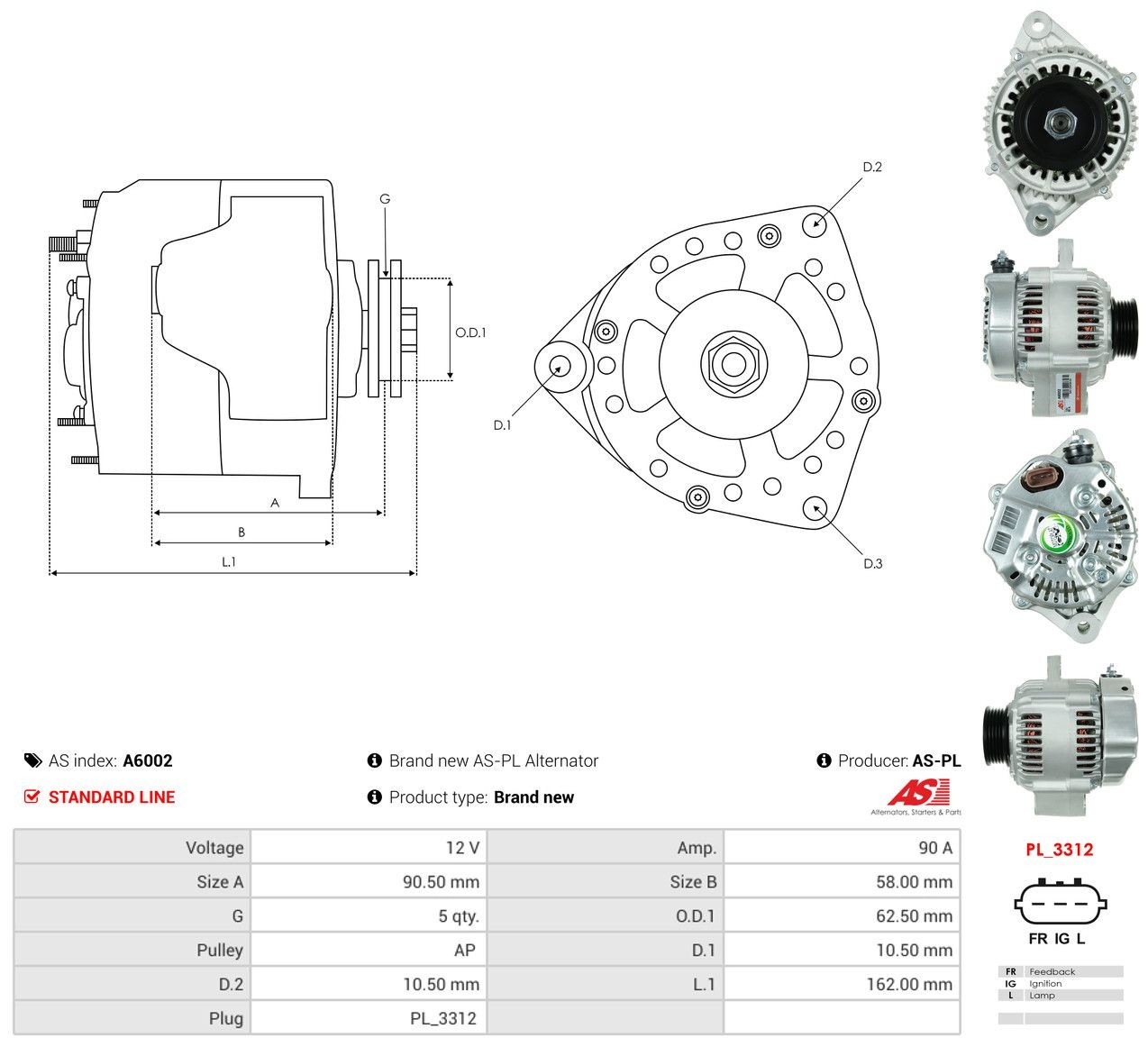 Gerador As-pl A6002 preço, a partir de 79,46 USD