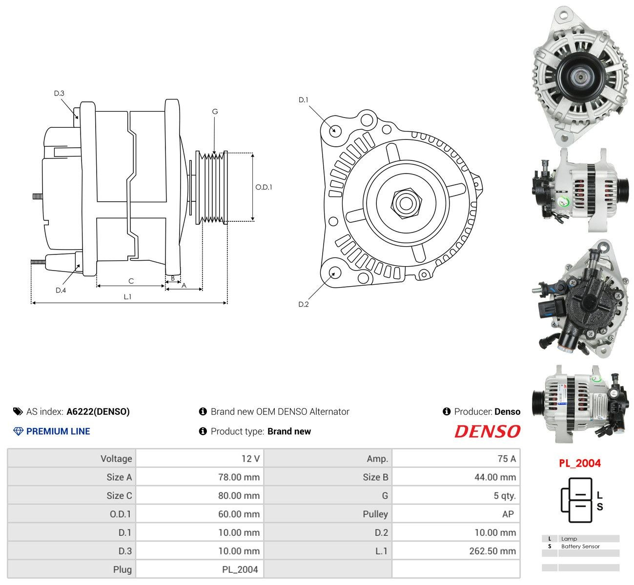 Compre A6222DENSO As-pl Gerador