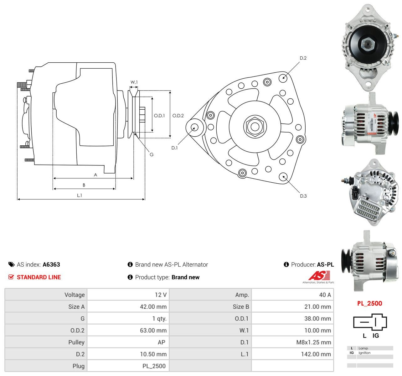 Gerador A6363 As-pl