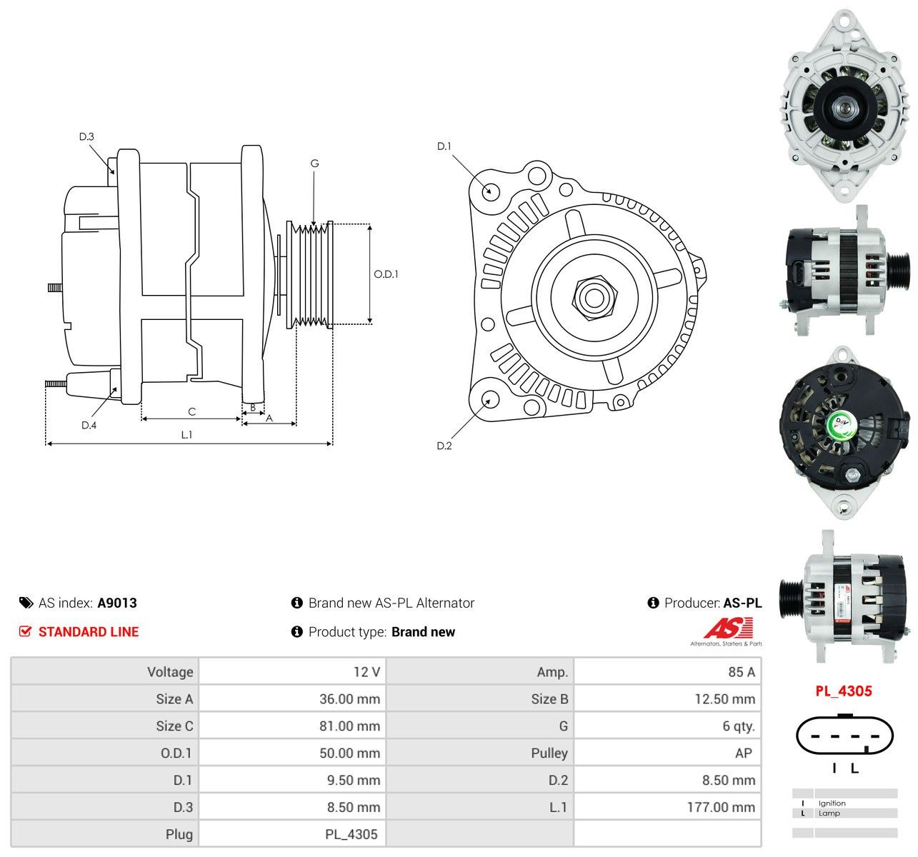 Gerador As-pl A9013 preço, a partir de 160,59 USD