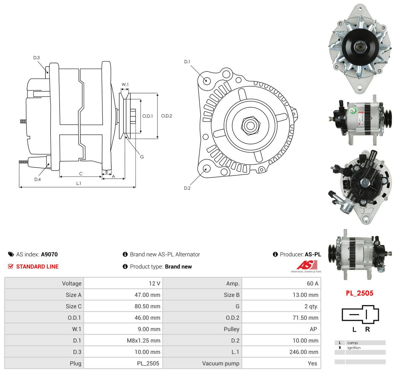 Gerador As-pl A9070 preço, a partir de 234,35 USD
