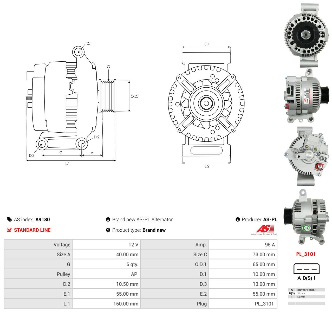 Gerador As-pl A9180 preço, a partir de 222,78 USD