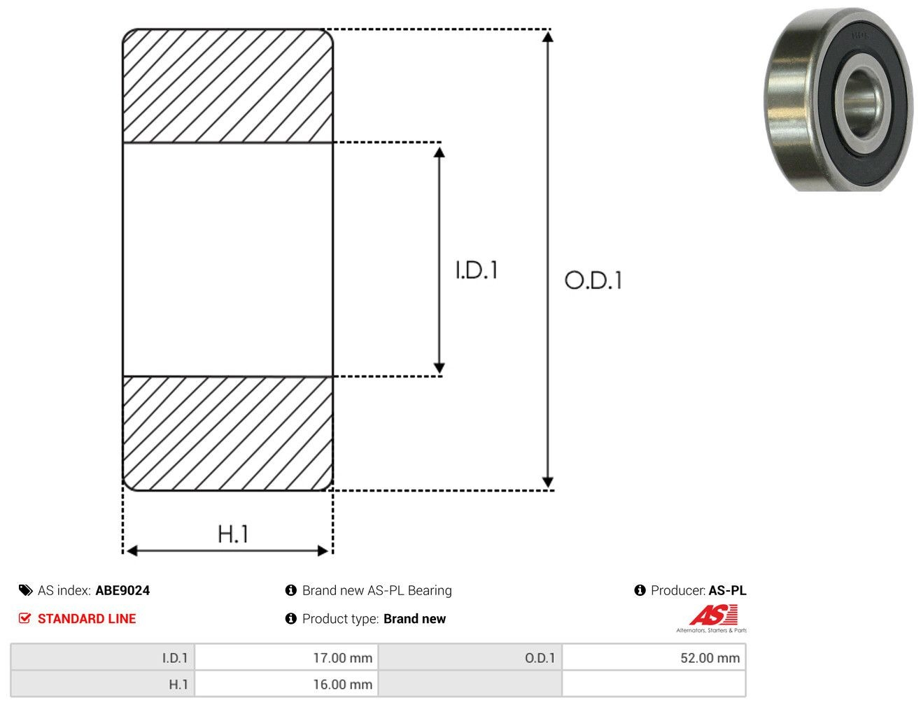 Rolamento do gerador BMW 7  F01, F02, F03, F04
