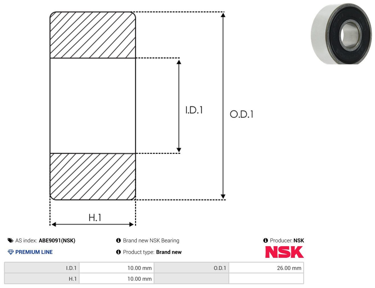 Rolamento do gerador Nissan Micra hatchback (K11) (1992 - 2003) 