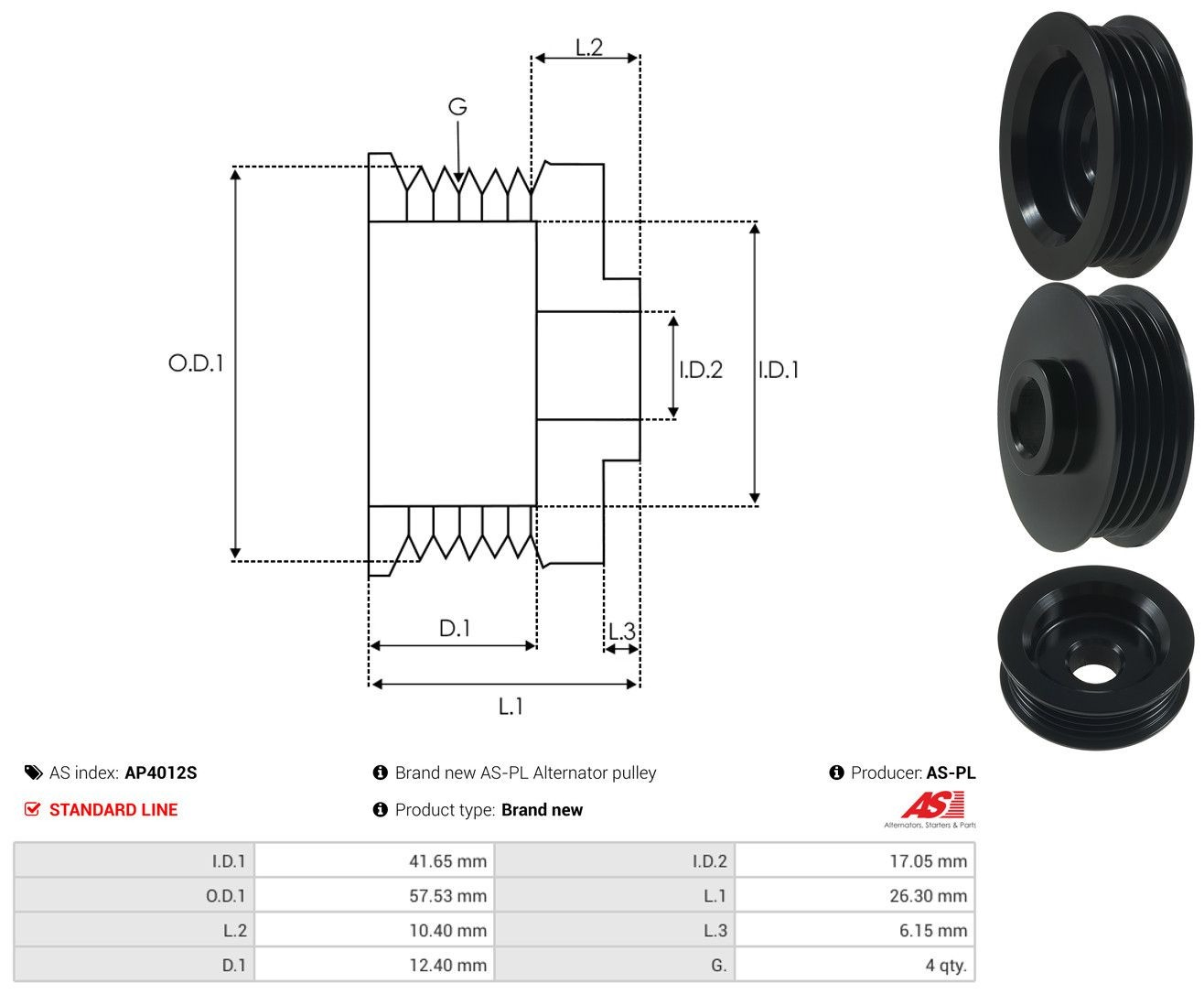 Polia do gerador Smart FORTWO  450