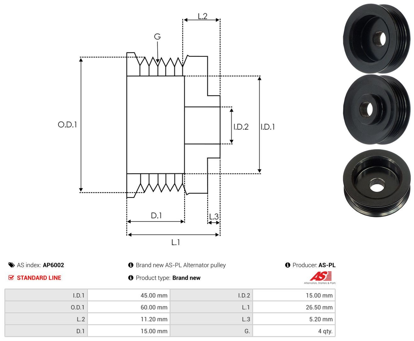 Polia do gerador para Toyota Corolla FX E8B