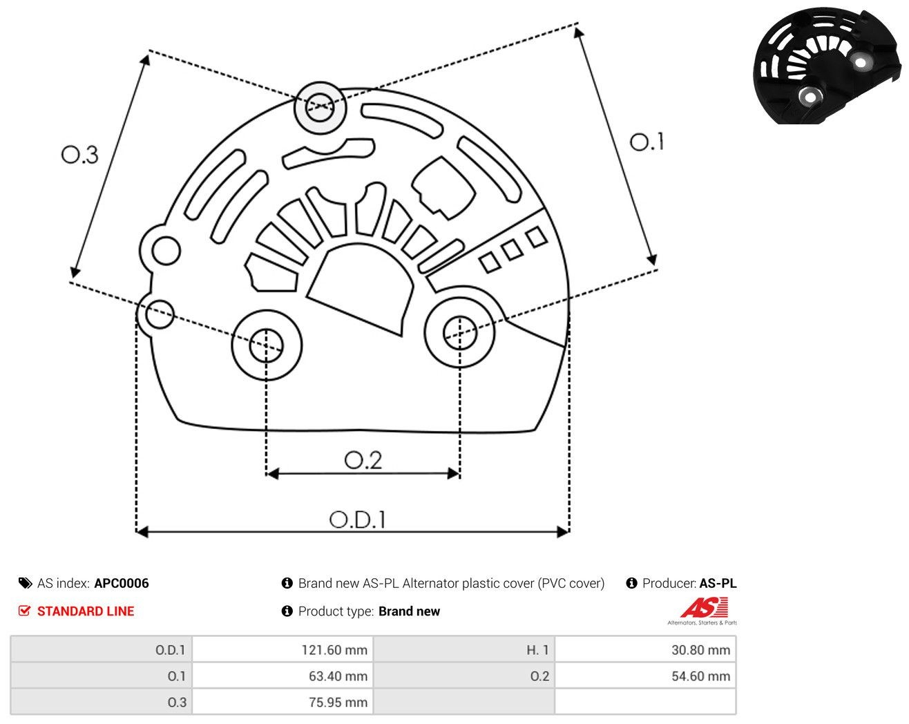 Tampa traseira do gerador As-pl APC0006 preço, a partir de 5,05 USD