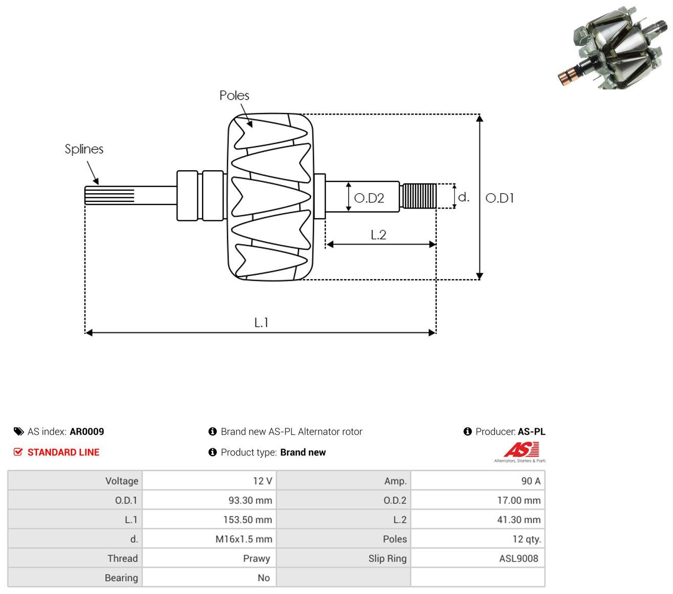 Induzido (rotor) do gerador Mercedes Vito preço, a partir de 60,67 USD