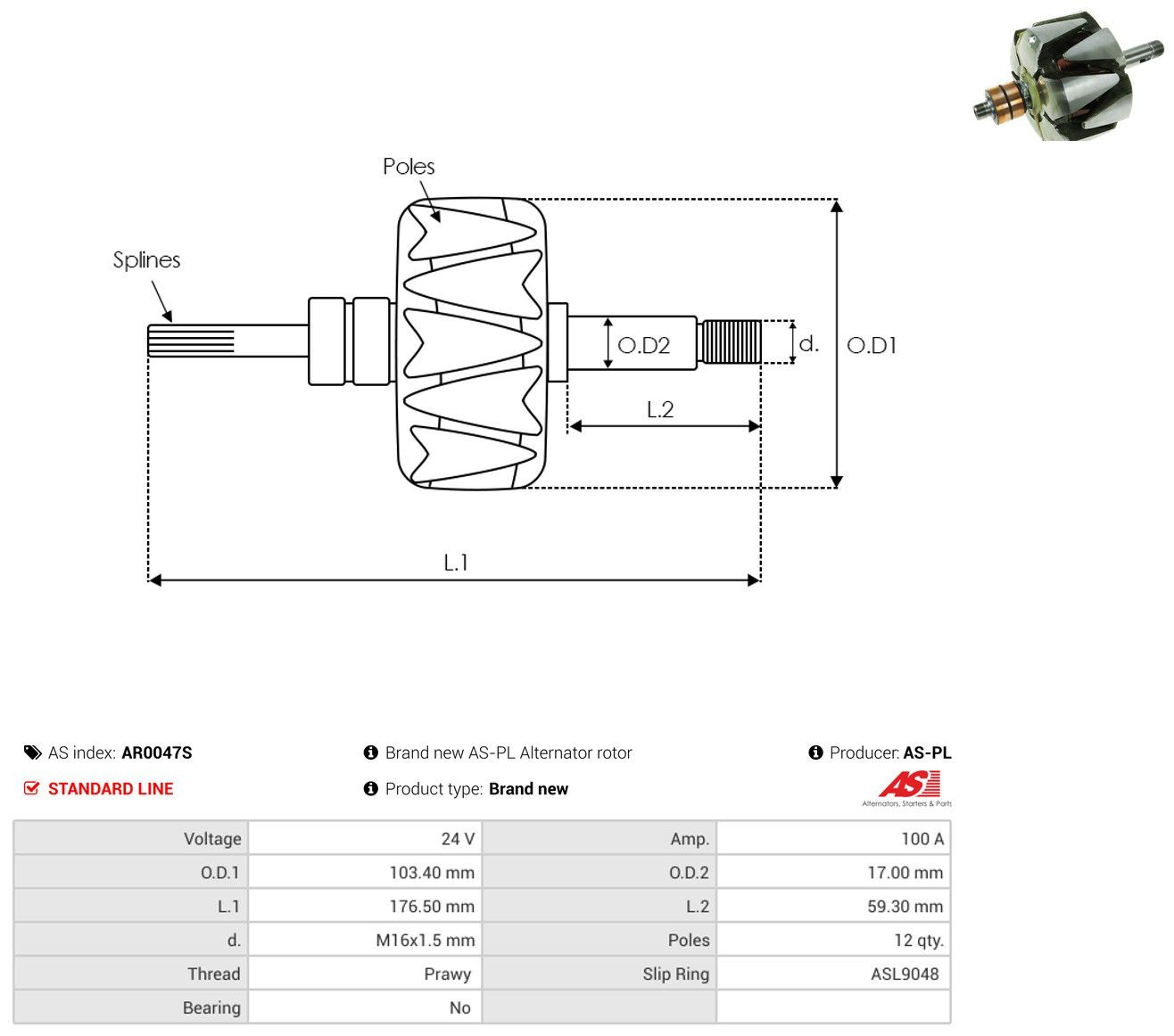 Compre Induzido (rotor) do gerador Mercedes Benz Truck TRUCK ACTROS 