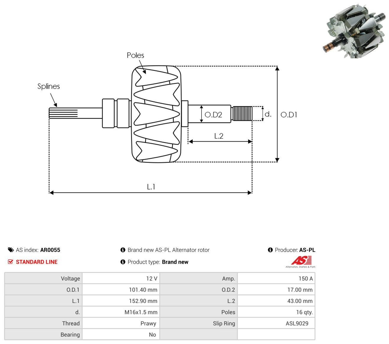 Induzido (rotor) do gerador Mercedes GLC preço, a partir de 87,81 USD
