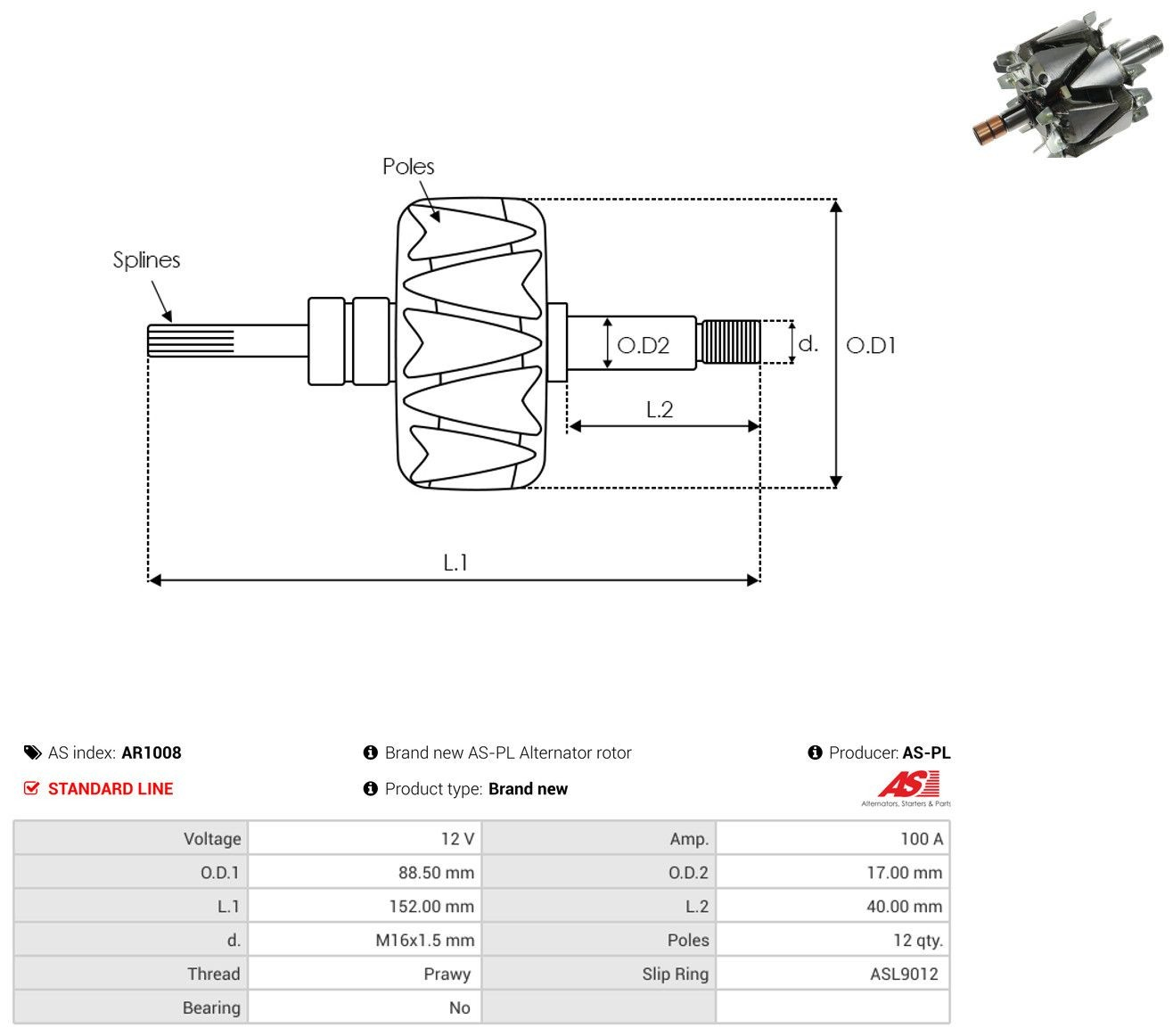Induzido (rotor) do gerador Chevrolet Aveo preço, a partir de 79,23 USD