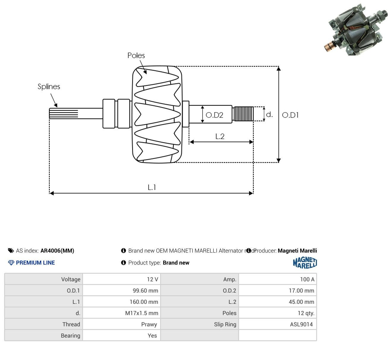 Compre Induzido (rotor) do gerador Fiat Bravo 2
