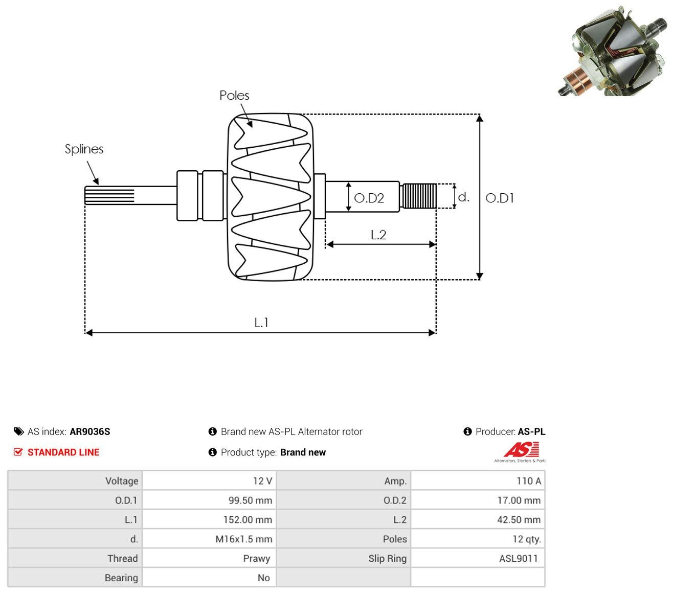 Induzido (rotor) do gerador Ford Escape preço, a partir de 95,30 USD