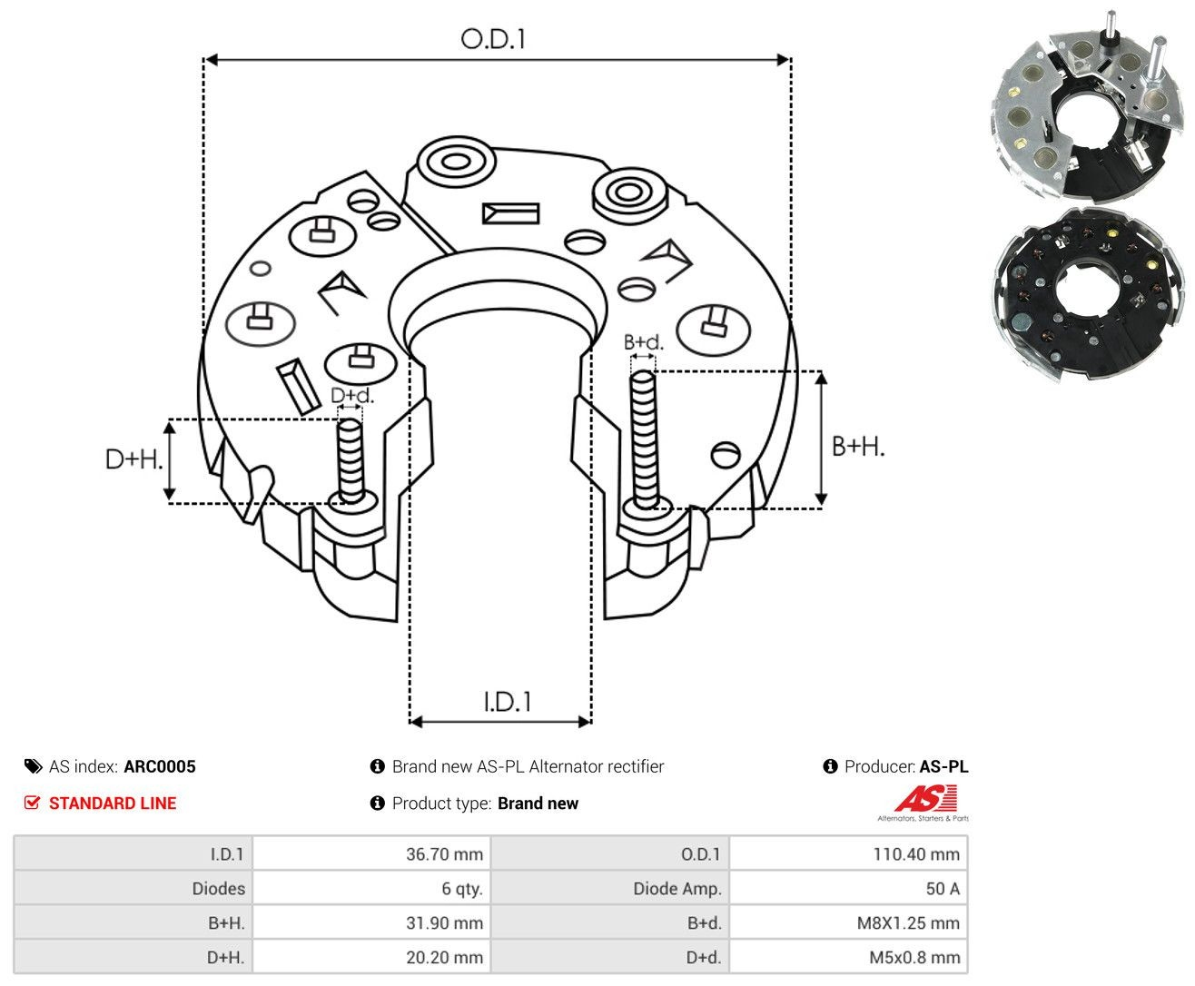 Compre Eixo de diodos do gerador Audi 80 