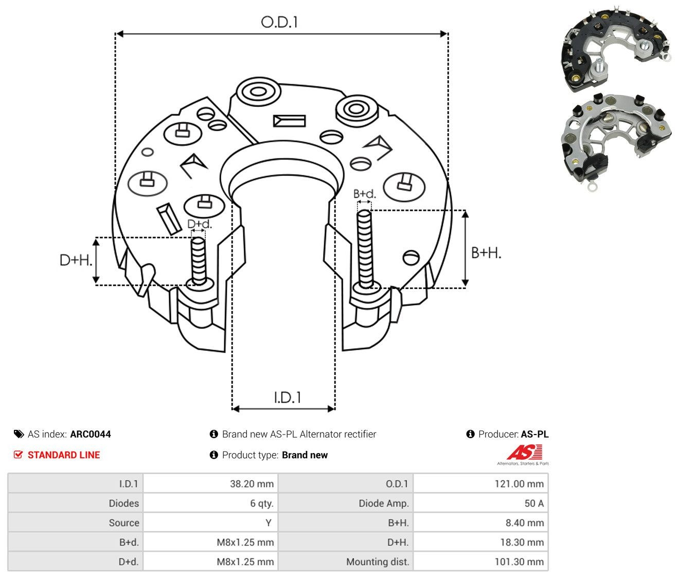  Eixo de diodos do gerador Mercedes A hatchback (W168) (1997 - 2004) 