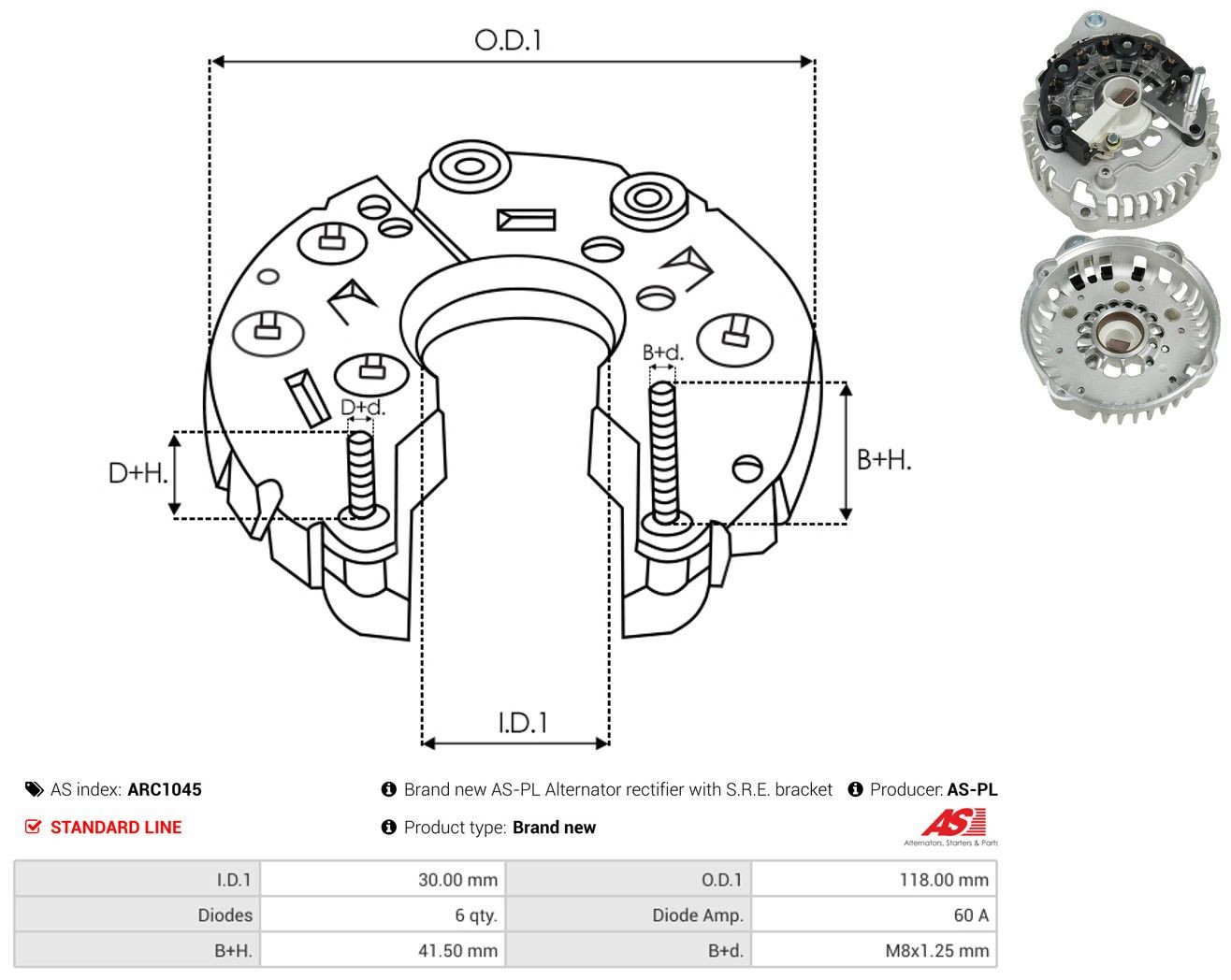 Compre Eixo de diodos do gerador Opel Meriva 
