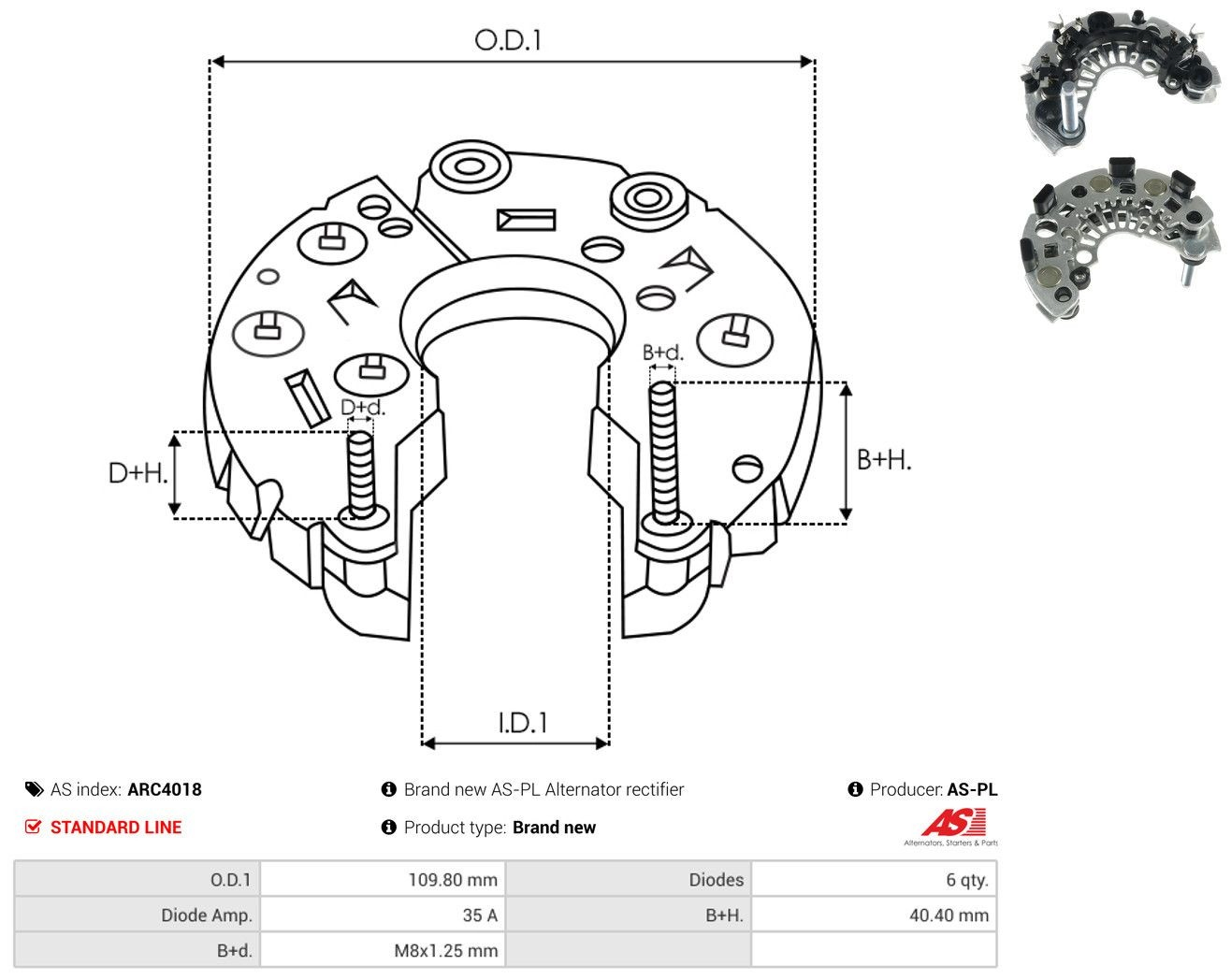  Eixo de diodos do gerador Smart FORTWO coupé (450) (2004 - 2007) 