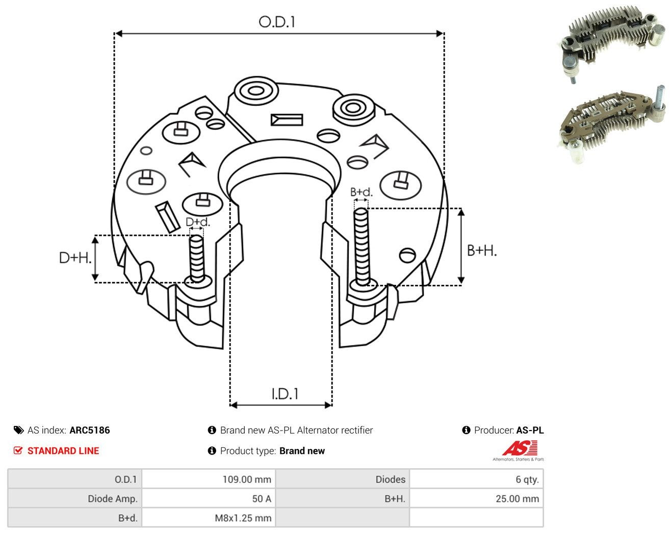  Eixo de diodos do gerador Hyundai Elantra V sedan (MD) (2010 - 2017) V