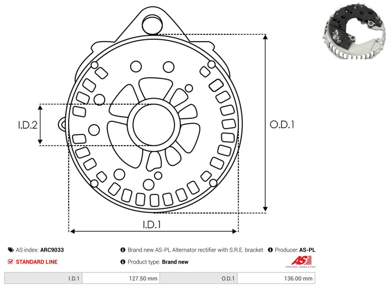  Eixo de diodos do gerador Ford Escape SUV (2001 - 2007) 