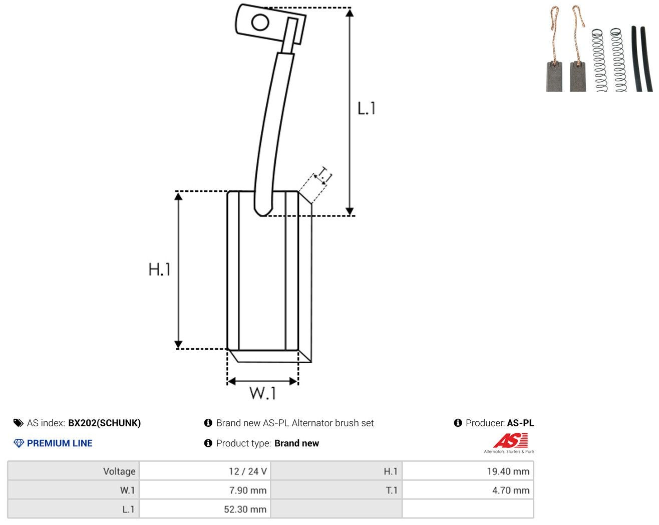 Escova do gerador para Volkswagen Passat B3, B4 3A2, 351, 312