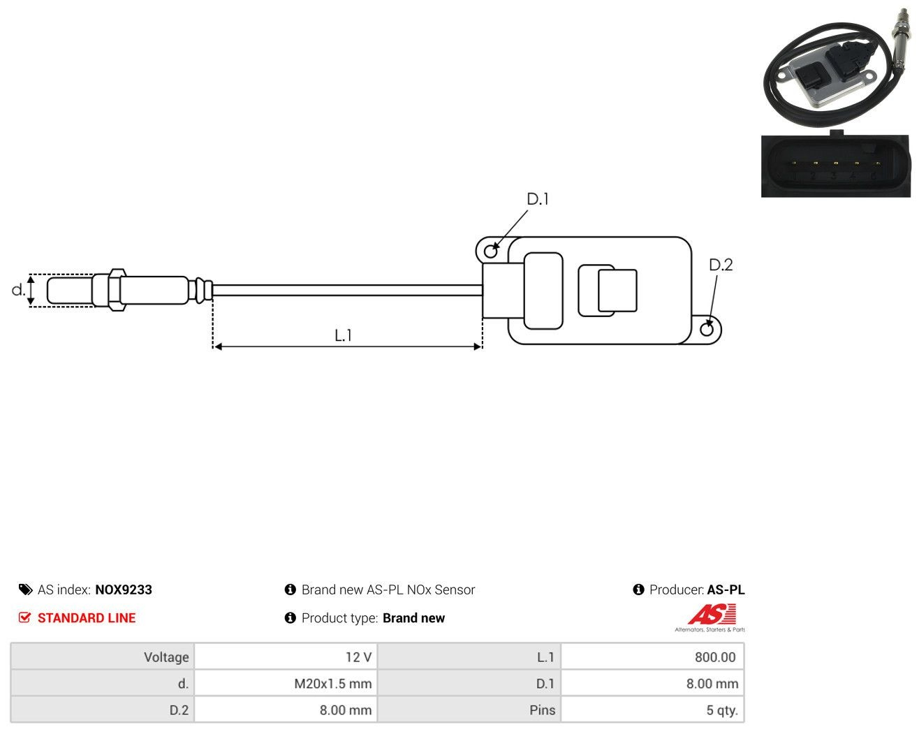 Sensor de óxidos de nitrogênio NOX 5WK96683D Continental/Siemens