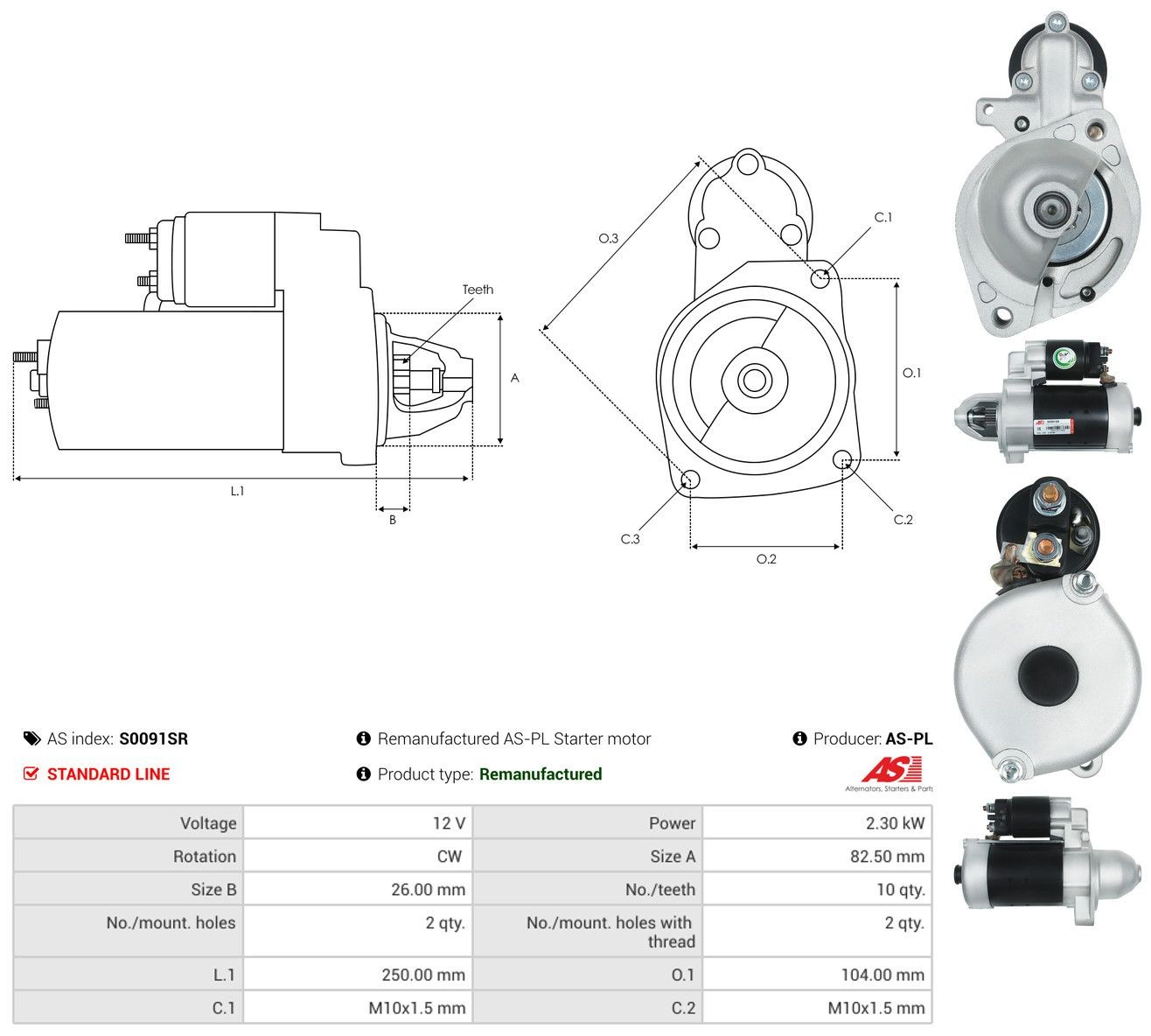 S0091SR As-pl Motor de arranco