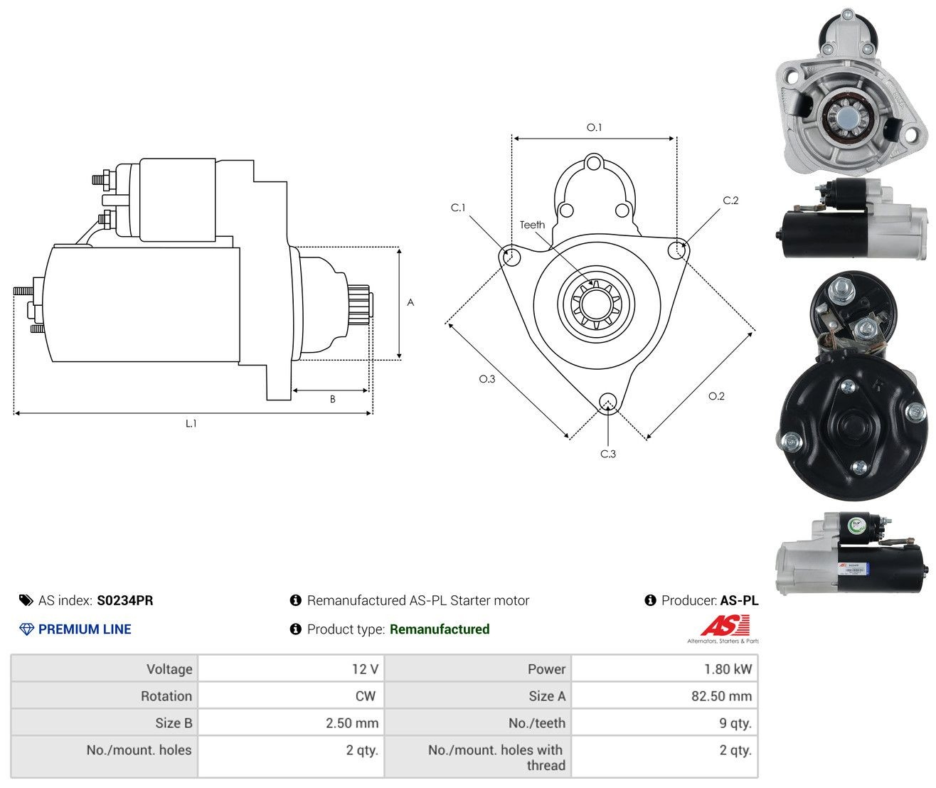 Compre S0234PR As-pl Motor de arranco