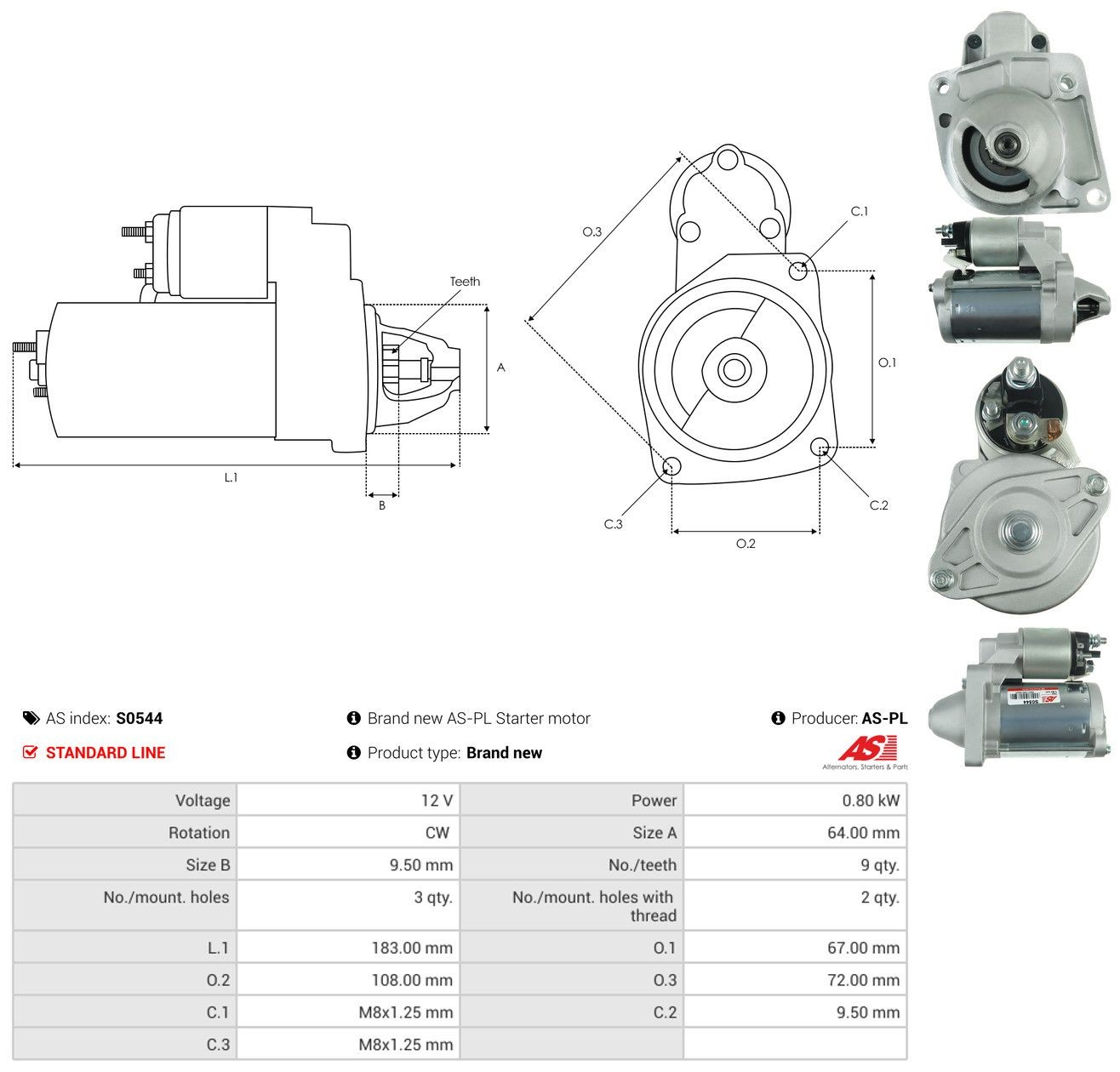 Motor de arranco 46796553 Ferrari