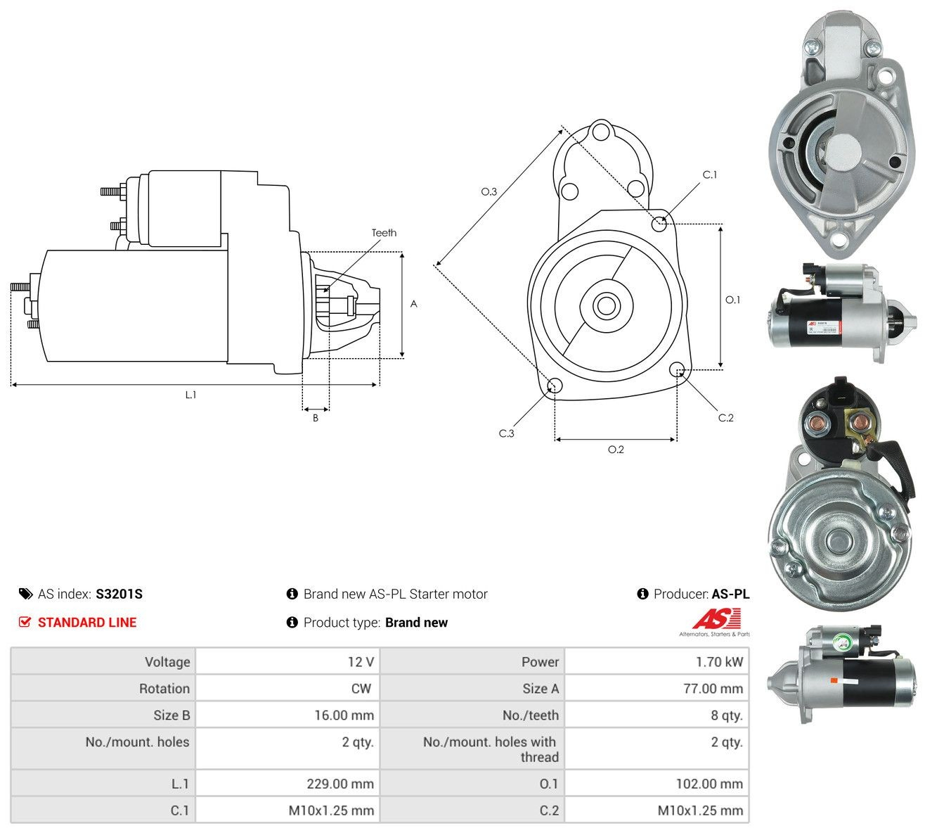 S3201S As-pl Motor de arranco