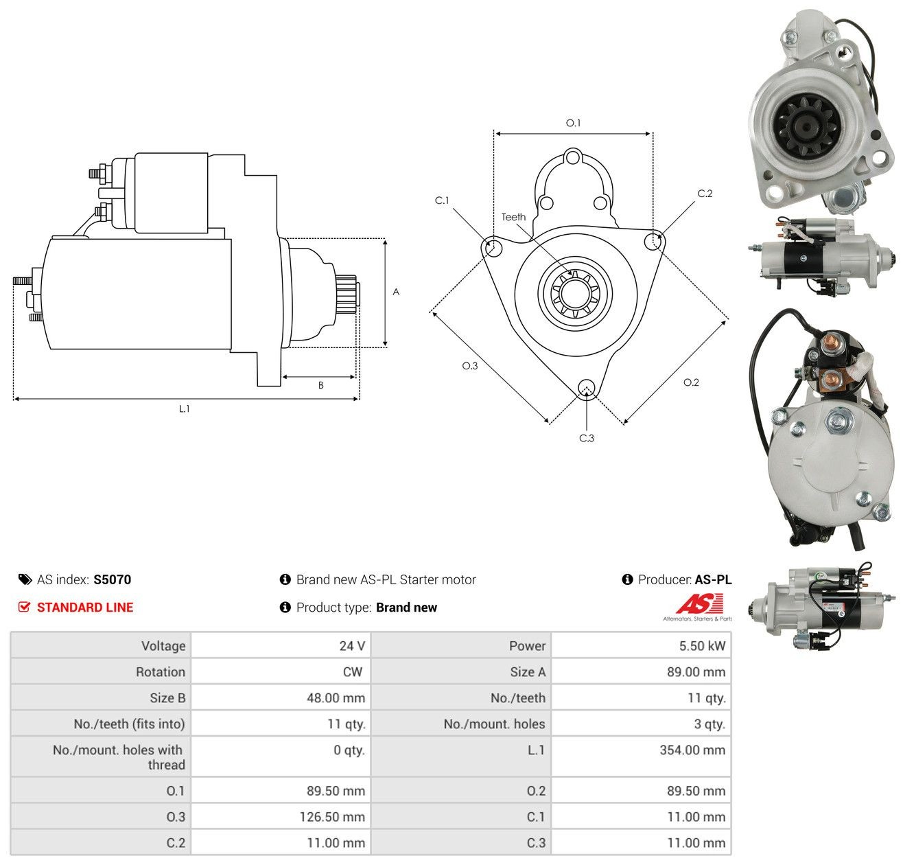 Motor de arranco S5070 As-pl