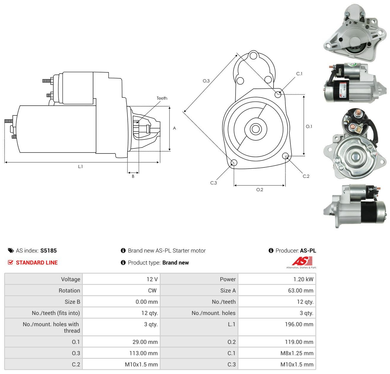S5185 As-pl Motor de arranco