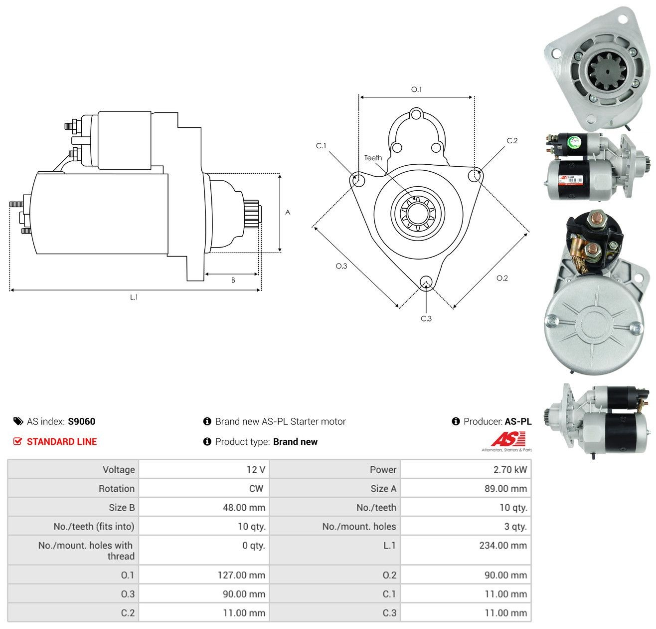 Compre S9060 As-pl Motor de arranco