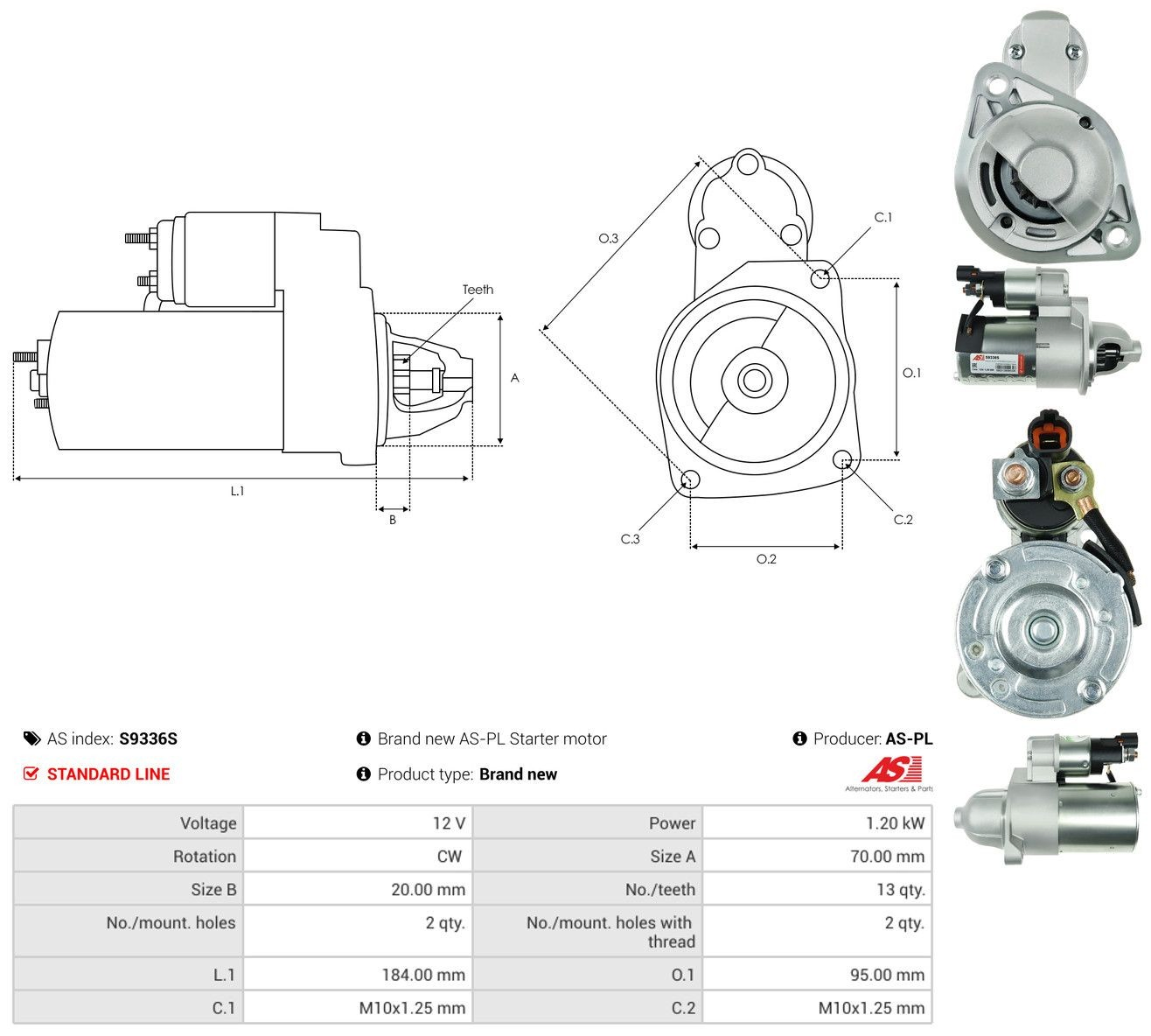 S9336S As-pl Motor de arranco