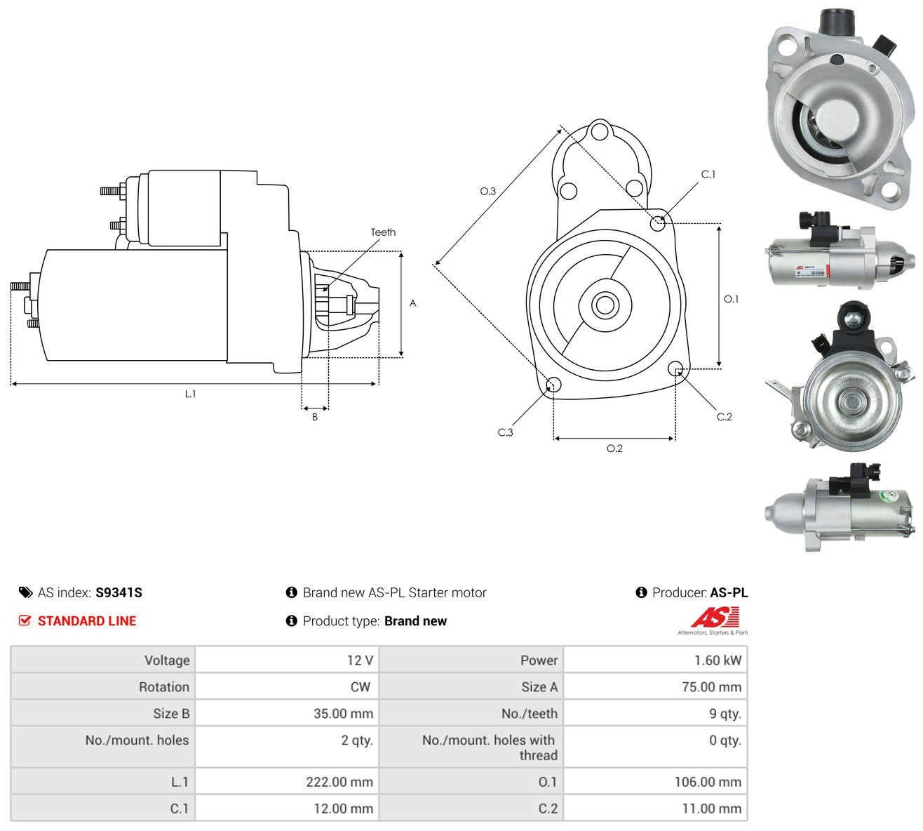 Motor de arranco Mitsubishi SM74009 preço, a partir de 205,76 USD